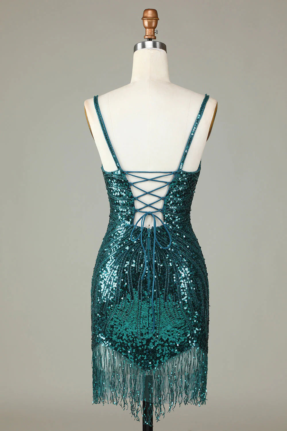Sparkly White Bodycon Lace Up Back Beaded Short Homecoming Dress with Tassel