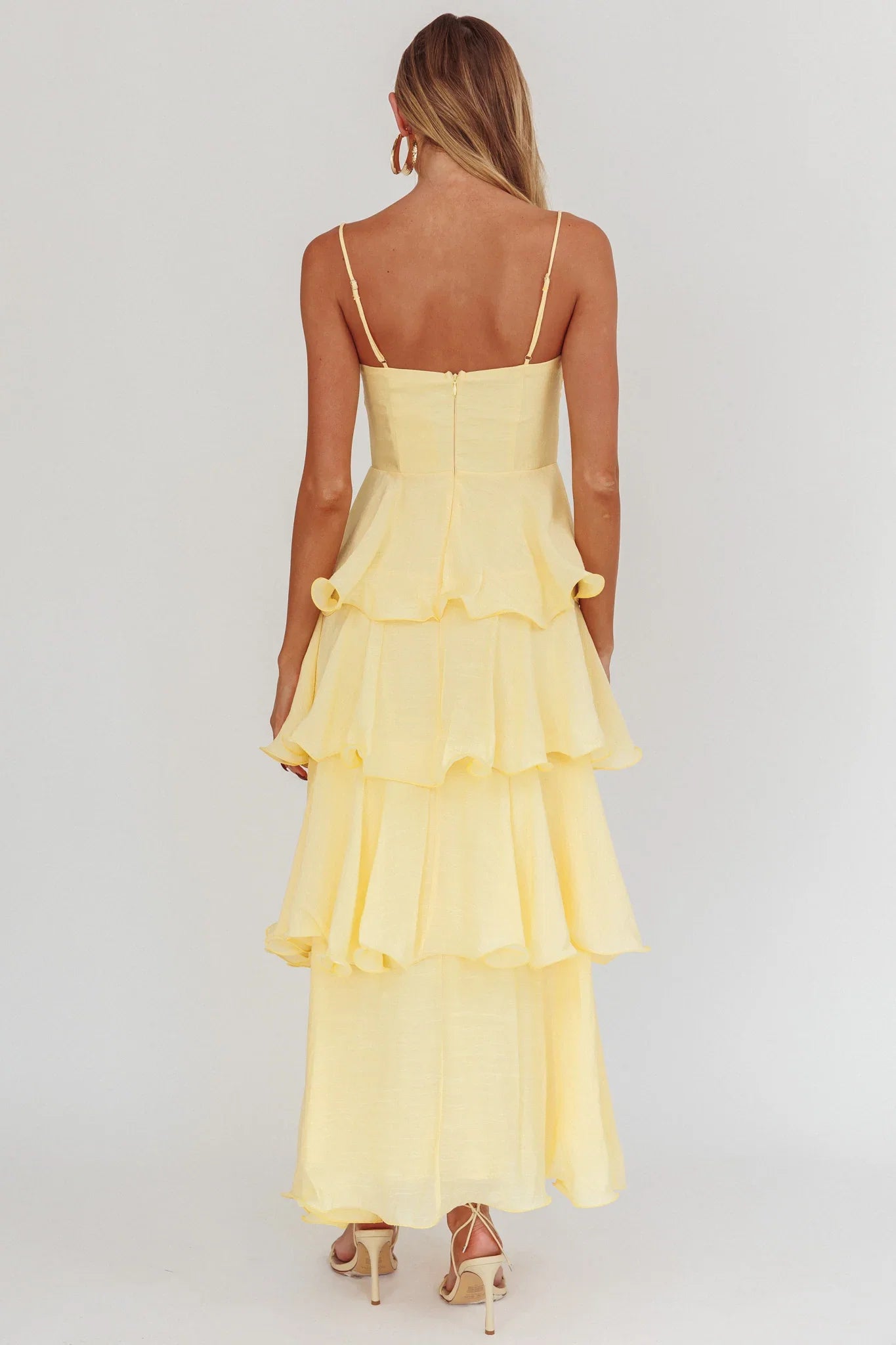 Heather Maxi Dress Tiered Ruffle Maxi Yellow