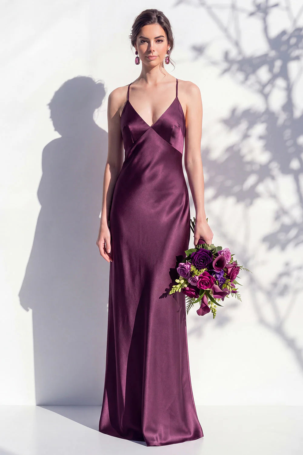 Satin Spaghetti Straps Sheath Sage Bridesmaid Dress