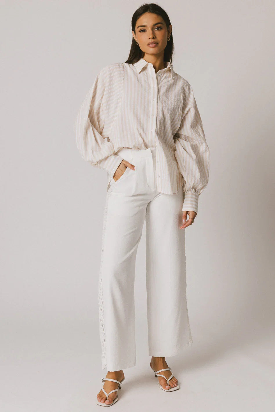 Winifred Button Up in Natural FINAL SALE