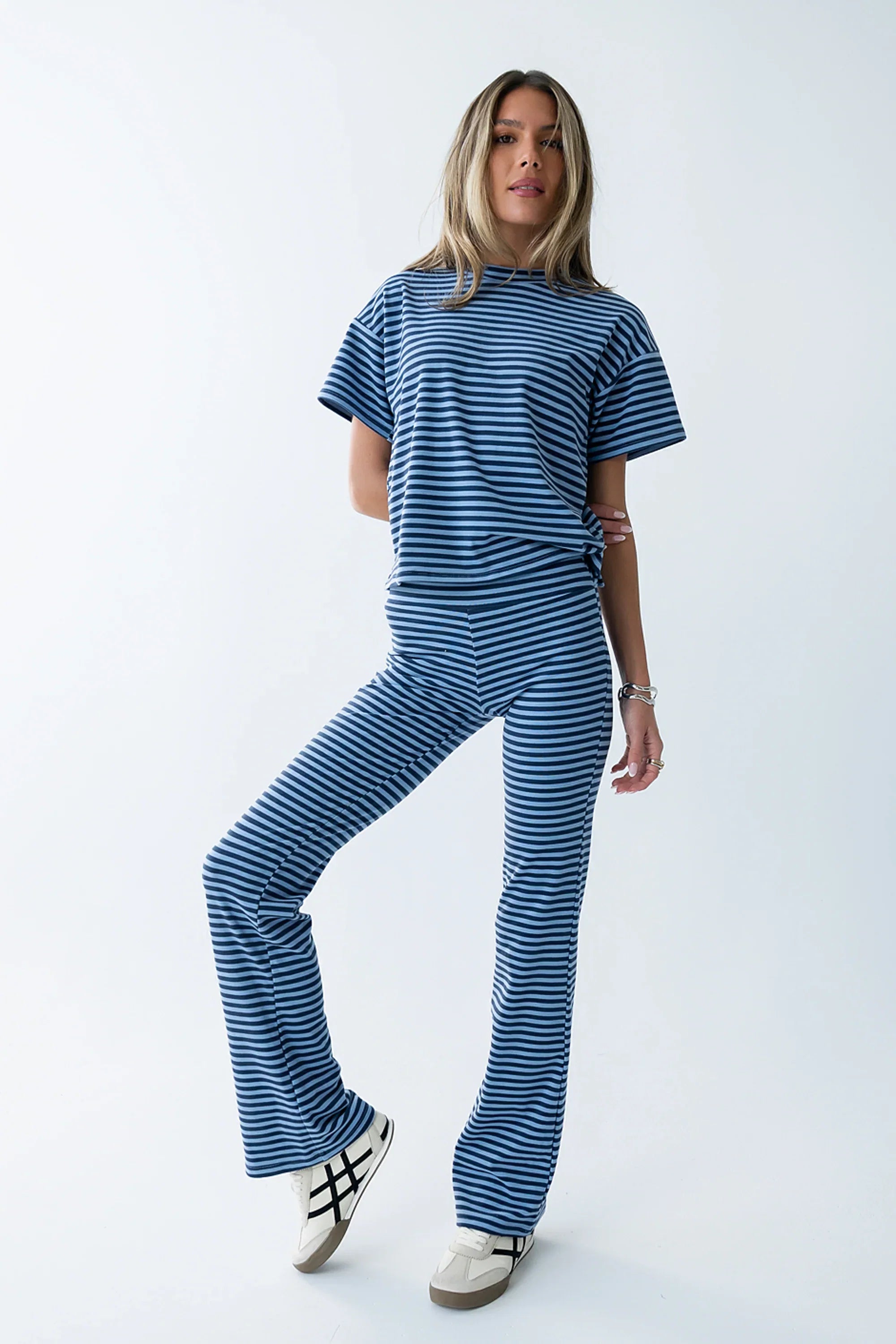 Jannet Striped Pants in Navy