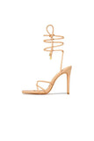Squared Open Toe Strappy Silhouette Ankle Wrap Women Heeled Sandal