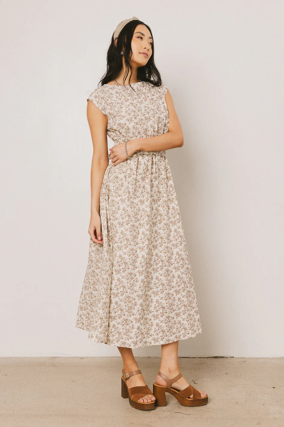 Heather Floral Maxi Dress in Brown FINAL SALE