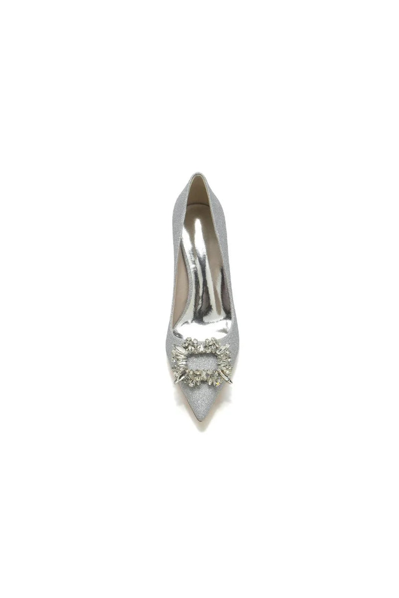 Gold Crystal Pumps with Rhinestone
