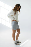Margot Pointelle Sweater in Heather White FINAL SALE