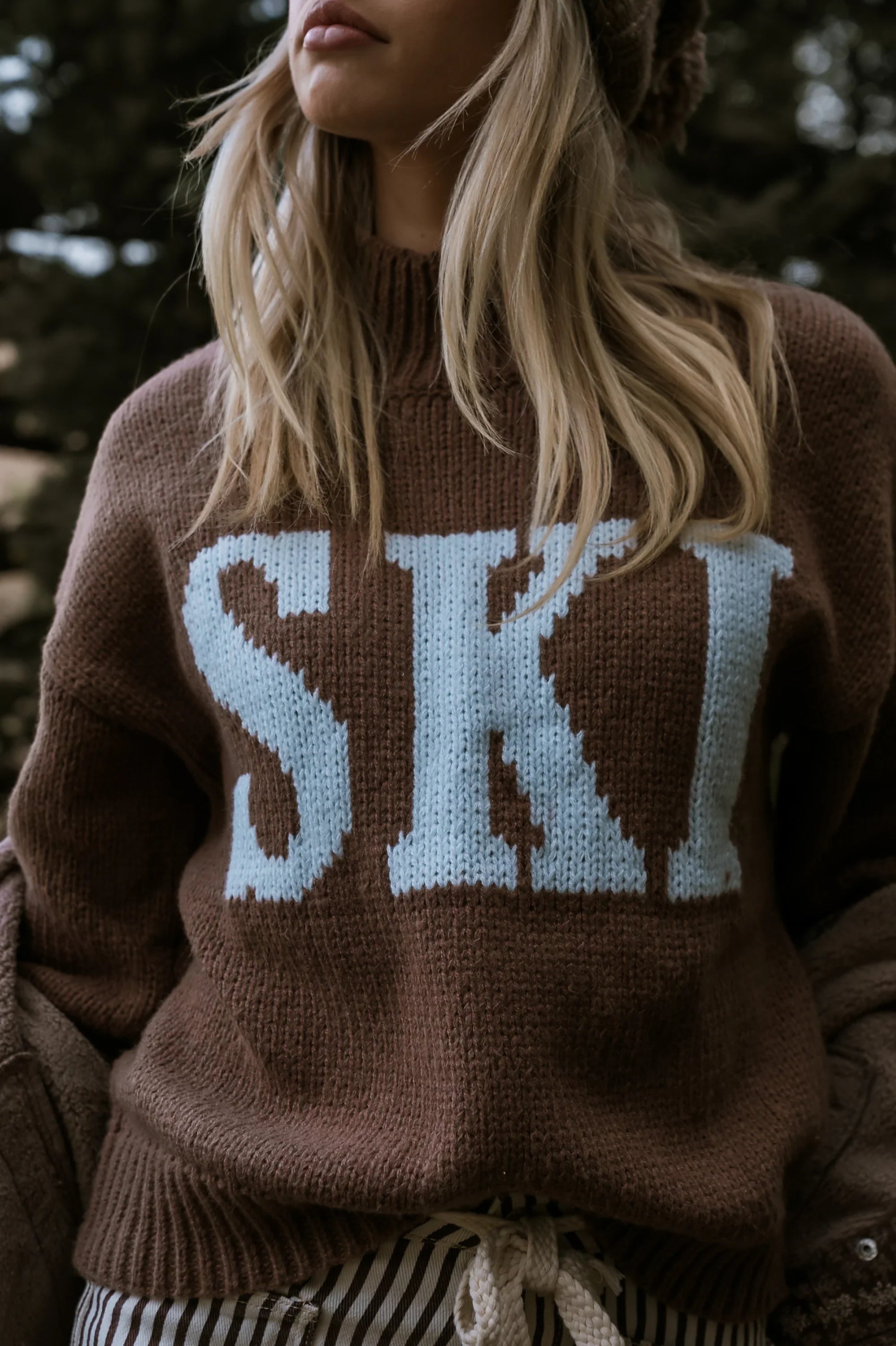 Ski Knit Sweater in Brown FINAL SALE