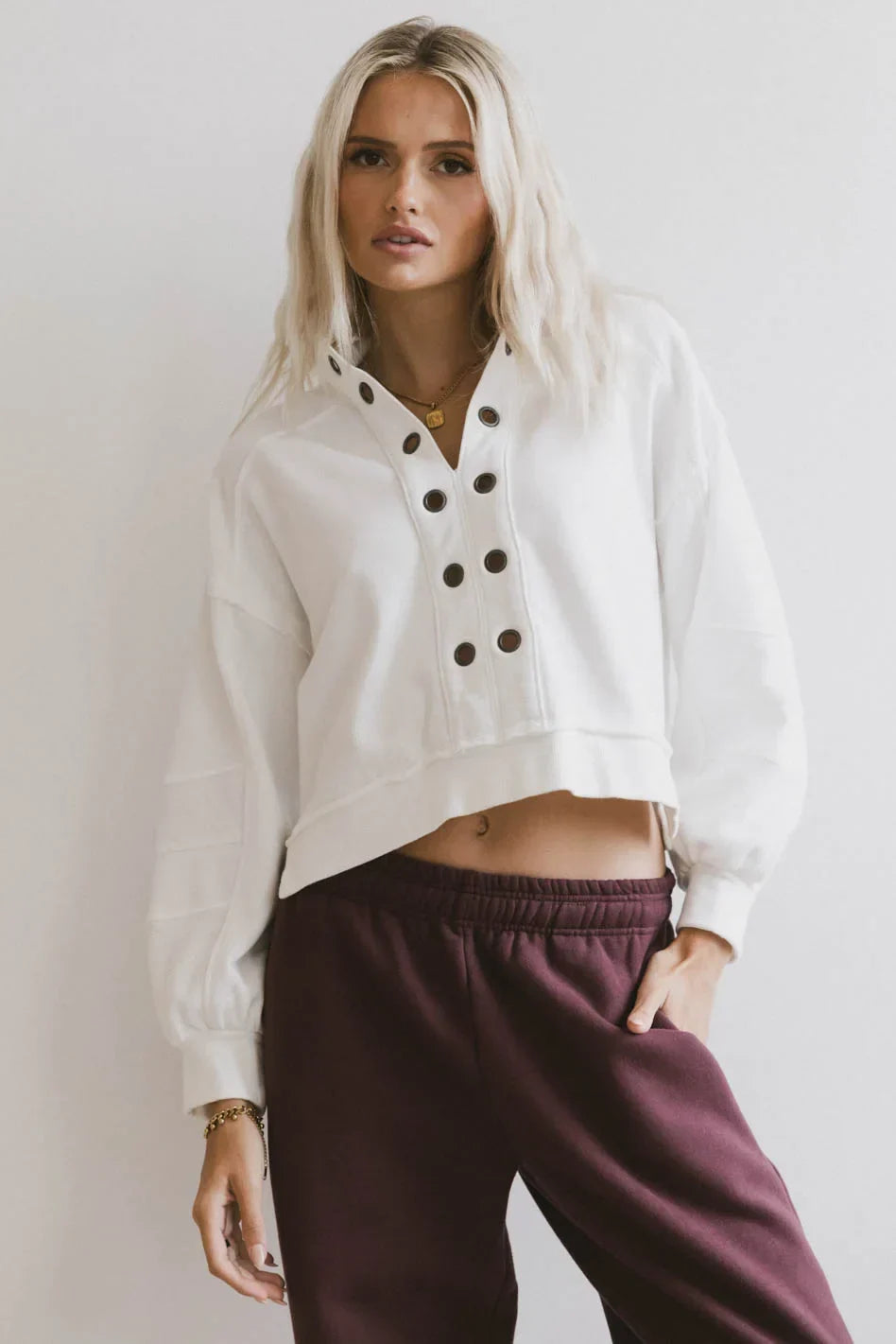 Maxfield Grommet Top in White FINAL SALE