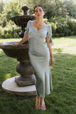 Amanda Lace Trim Maxi Dress in Light Sage FINAL SALE