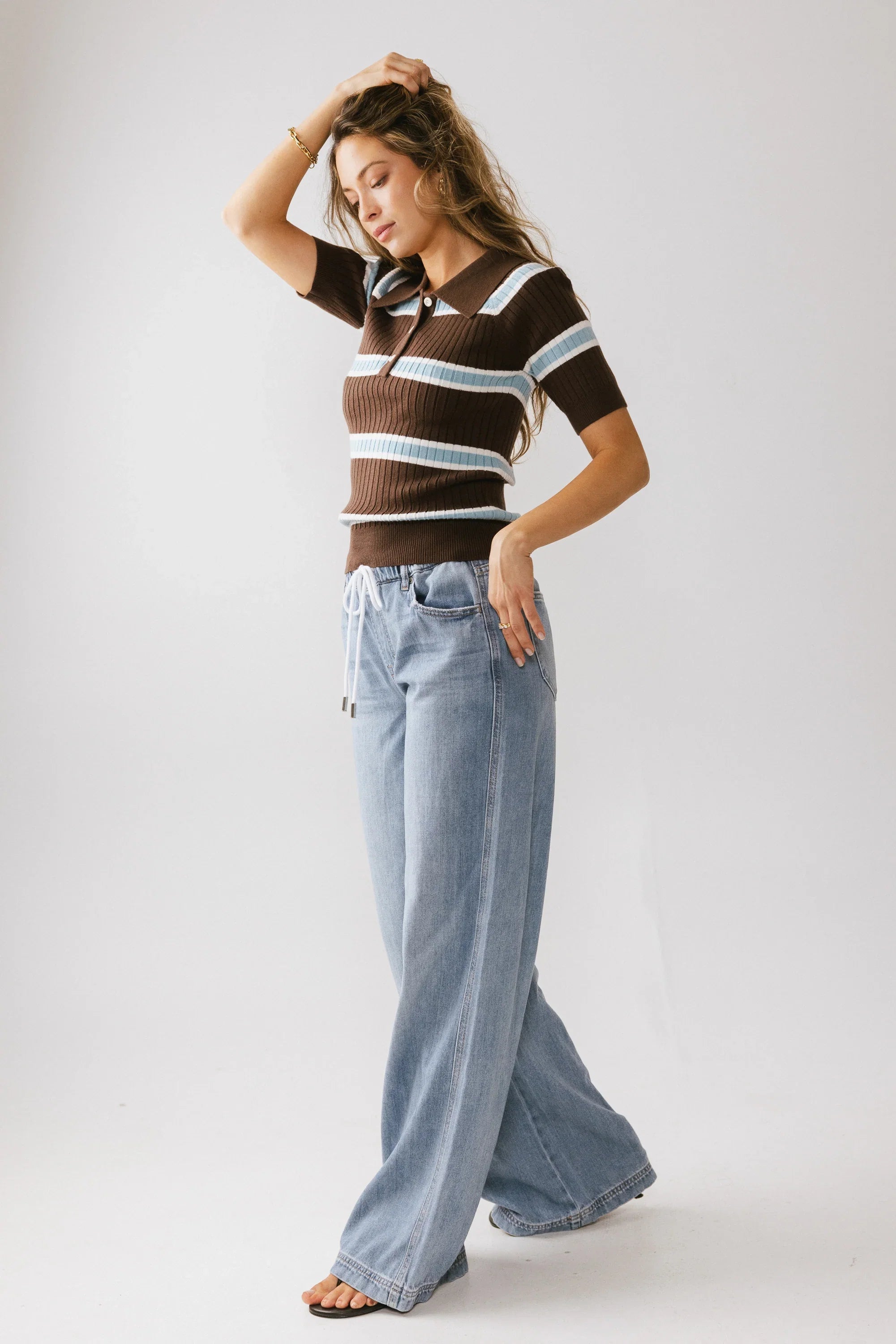 Eva Drawstring Wide Leg Jeans FINAL SALE