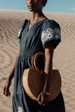 Isabeau Embroidered Maxi Dress in Navy FINAL SALE