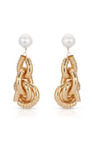 Liquid Gold Pearl Drop Earrings