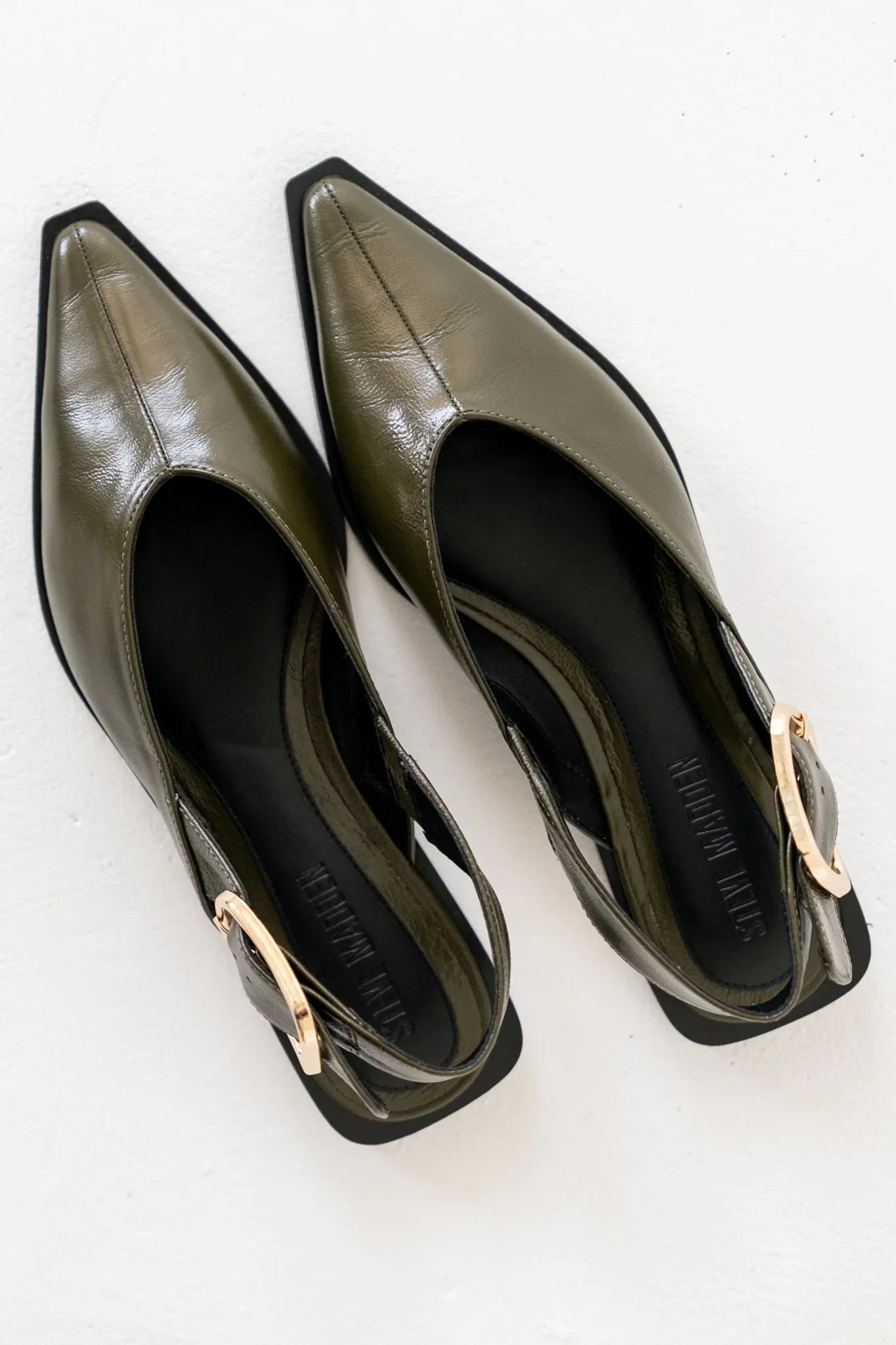 Steve Madden Shay Slingback Flats in Olive FINAL SALE