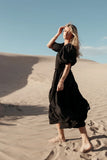 Corinne Tiered Maxi Dress in Black FINAL SALE