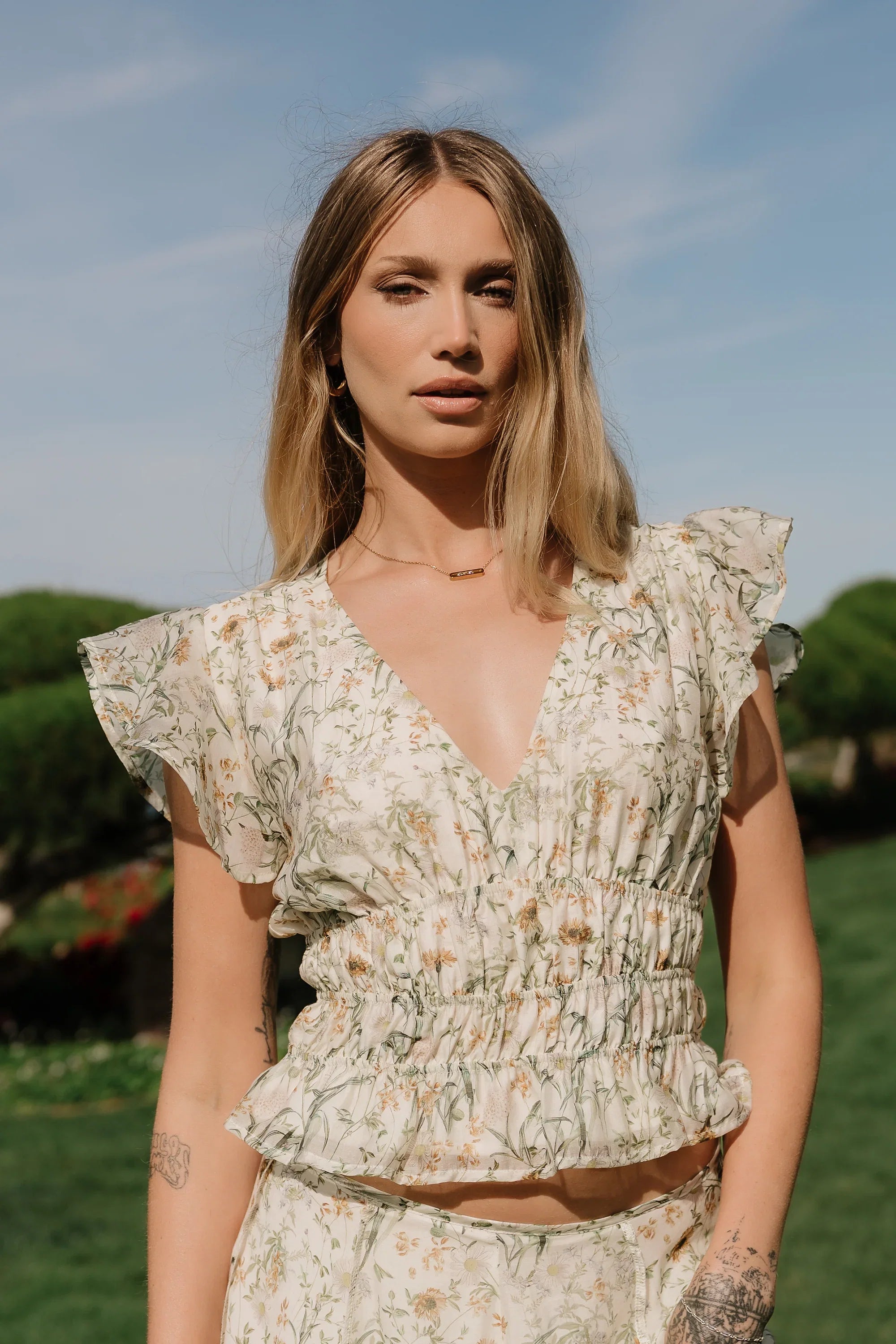 Carlie Floral Smocked Blouse
