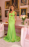 47020 Ava Presley Ruched Bodice One Shoulder Dress