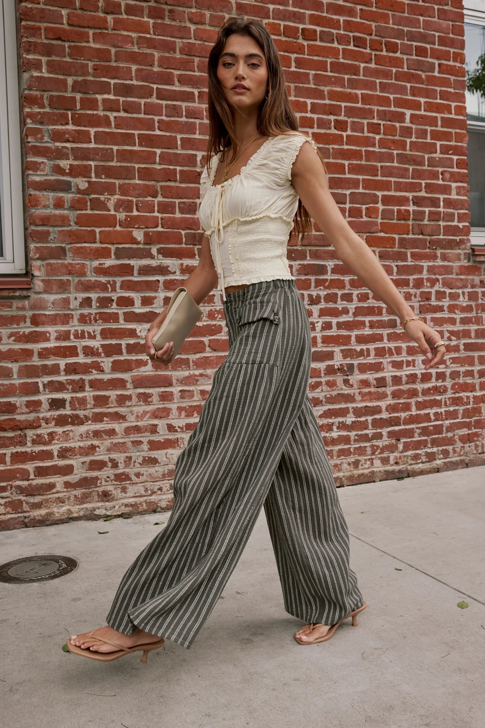 Taylor Ruffle Blouse in Natural FINAL SALE