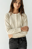 Edesse Striped Cardigan in Taupe