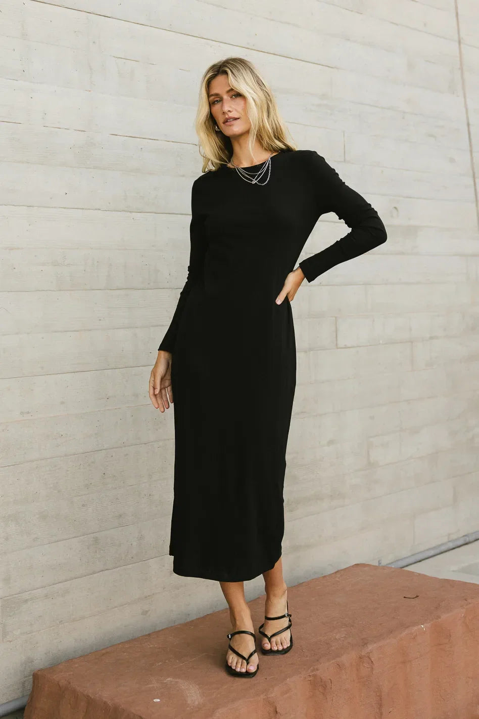 Hollis Ribbed Dress in Black FINAL SALE