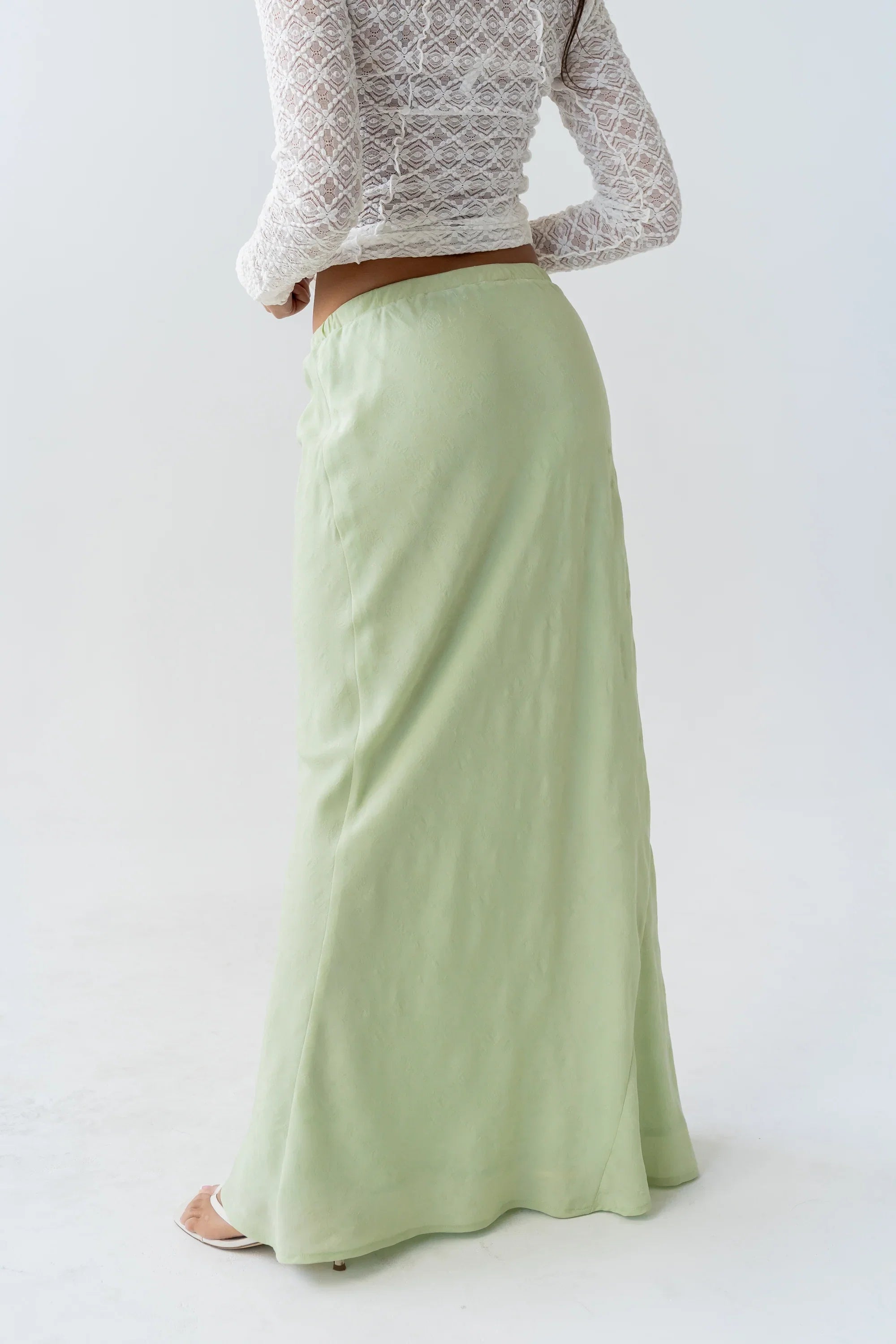 Marty Floral Maxi Skirt in Green