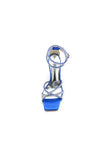 Square Open Toe Beaded Strap Buckle Stiletto Heels