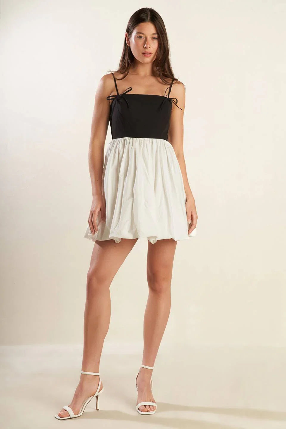 SLAY ALL DAY BLACK WHITE MINI DRESS
