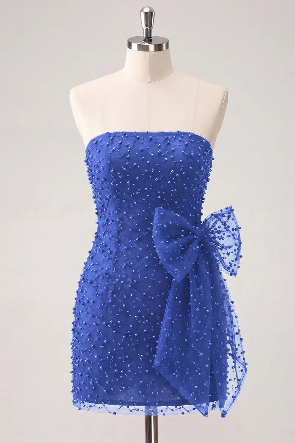 Lilac Bodycon Beaded Strapless Short Homecoming Dress