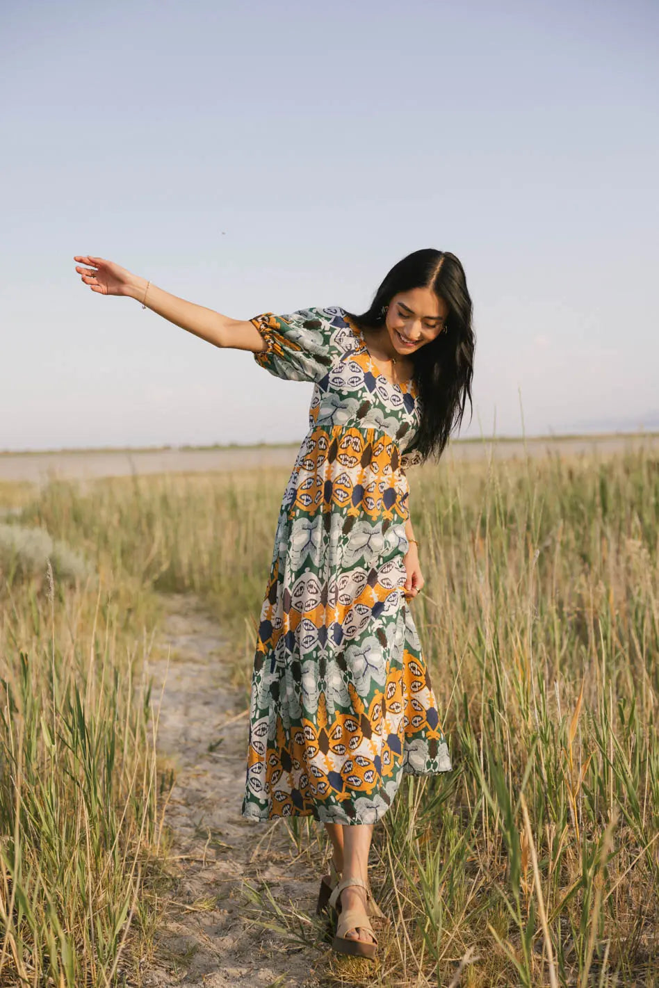 Ainoa Abstract Midi Dress FINAL SALE