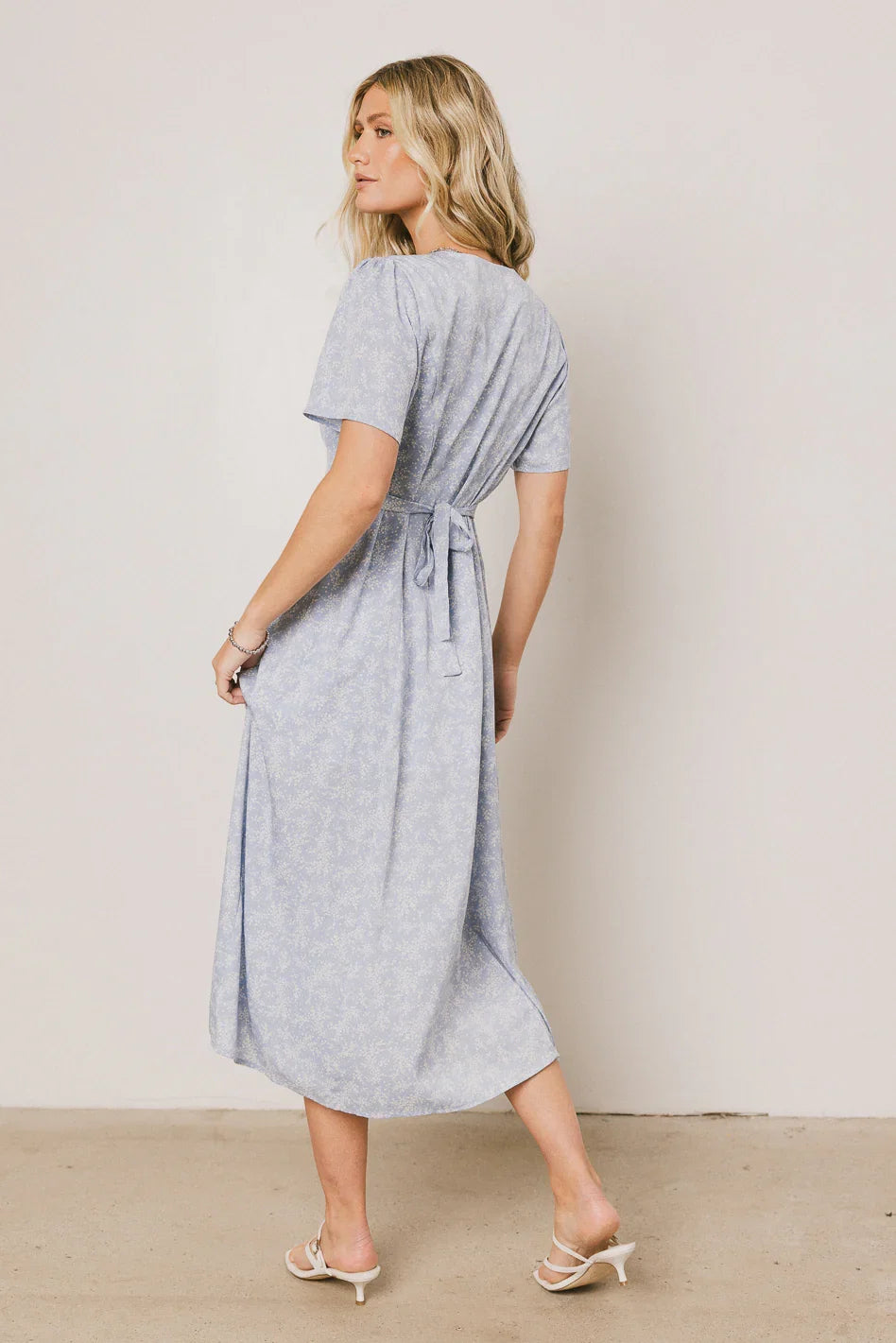 Kade Floral Midi Dress in Blue FINAL SALE
