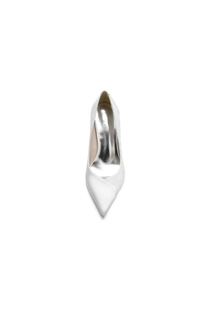 Stiletto Pointy Heels Lace Wedding Shoes