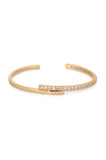 Half Classic Half Sparkle Bracelet Cuff