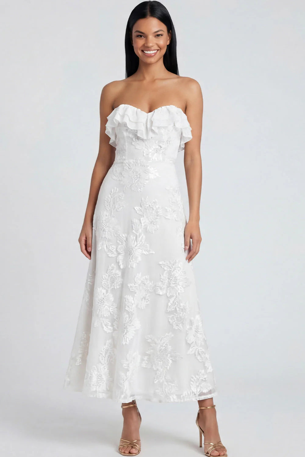 Sweetheart A Line Light Blue Wedding Guest Dress with Appliques
