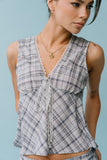 Jenna Plaid Blouse in Blue