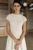 Lorie Mixed Media Maxi Dress in Natural