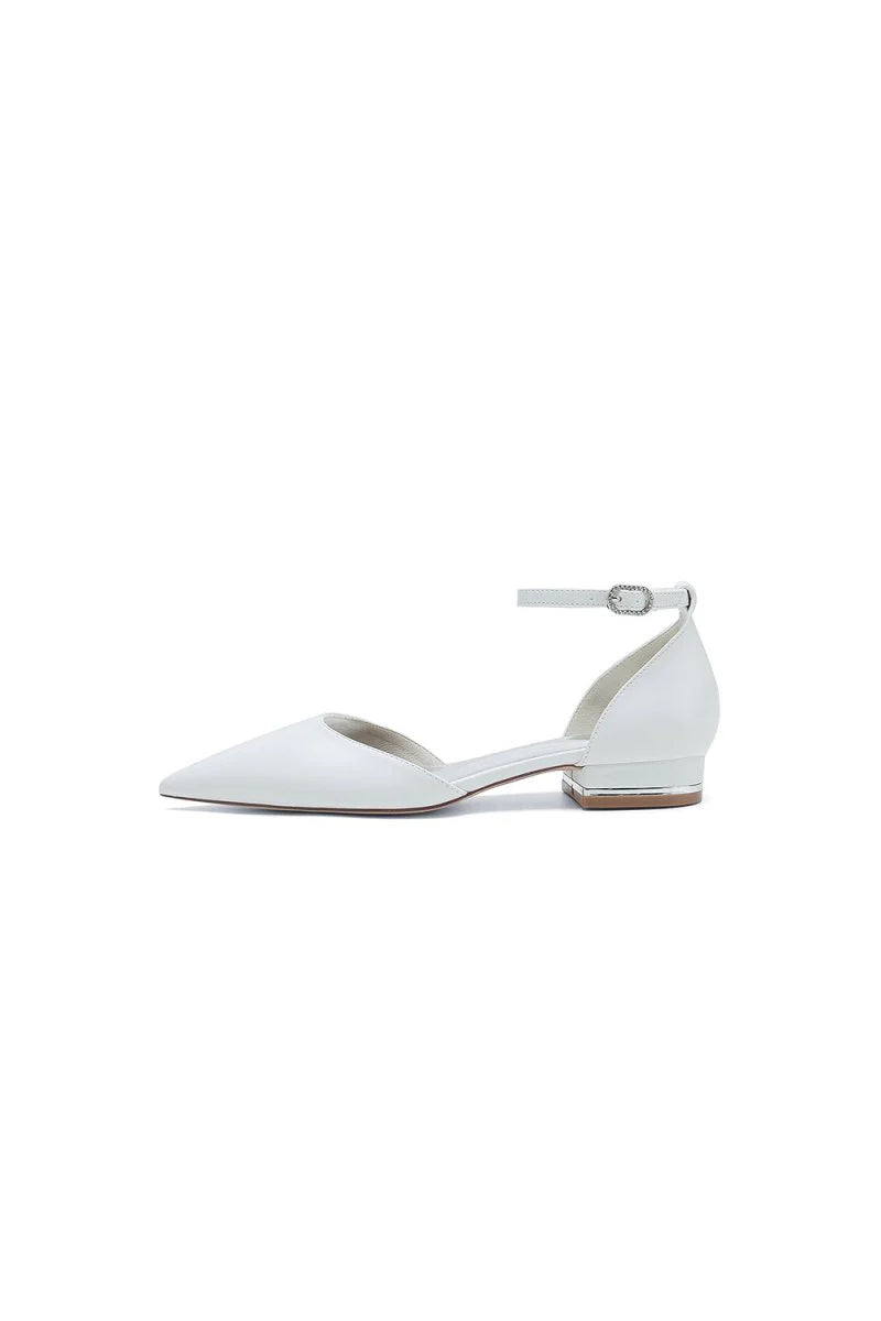 Simple Ankle Strap Buckle Kitten Heels