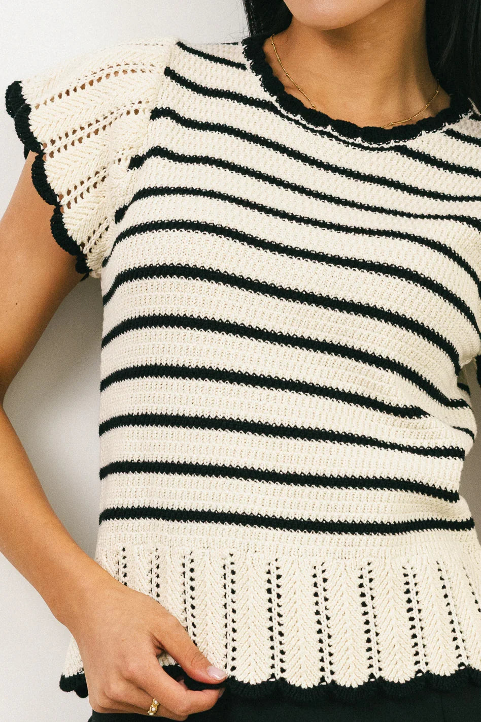 Georgie Striped Sweater in Black FINAL SALE
