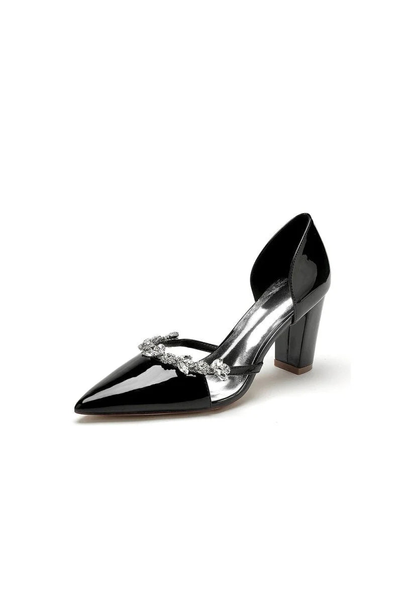 Ivory High Heels with Crystal Bow Embellishment