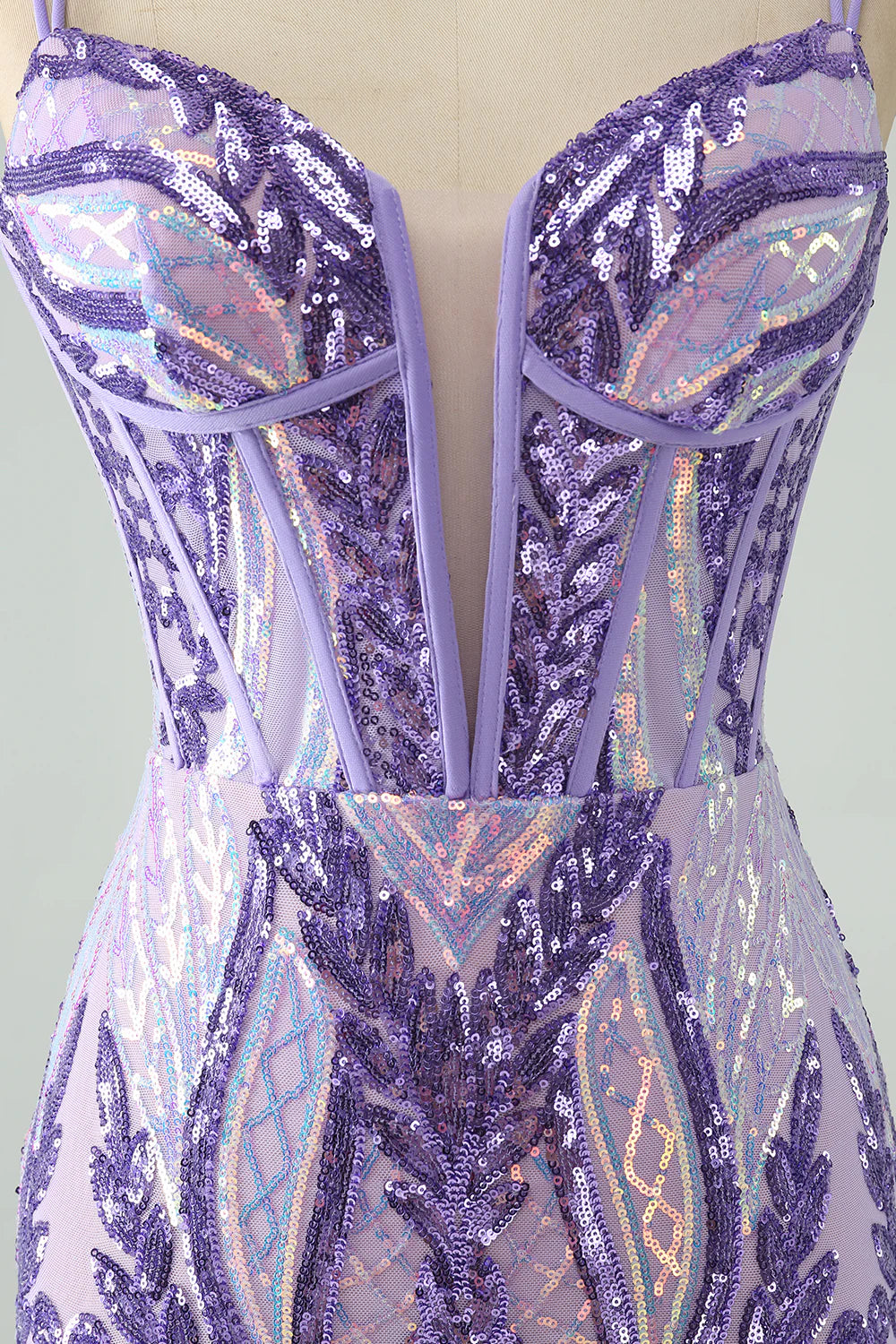 Gorgeous Green Bodycon Spaghetti Straps Corset Homecoming Dress with Sequins