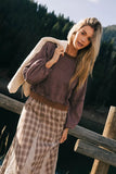 Porter Distressed Crewneck in Berry FINAL SALE
