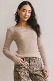 Gemma Sheer Ribbed Top in Tan FINAL SALE