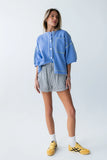 Liam Oversized Top in Blue