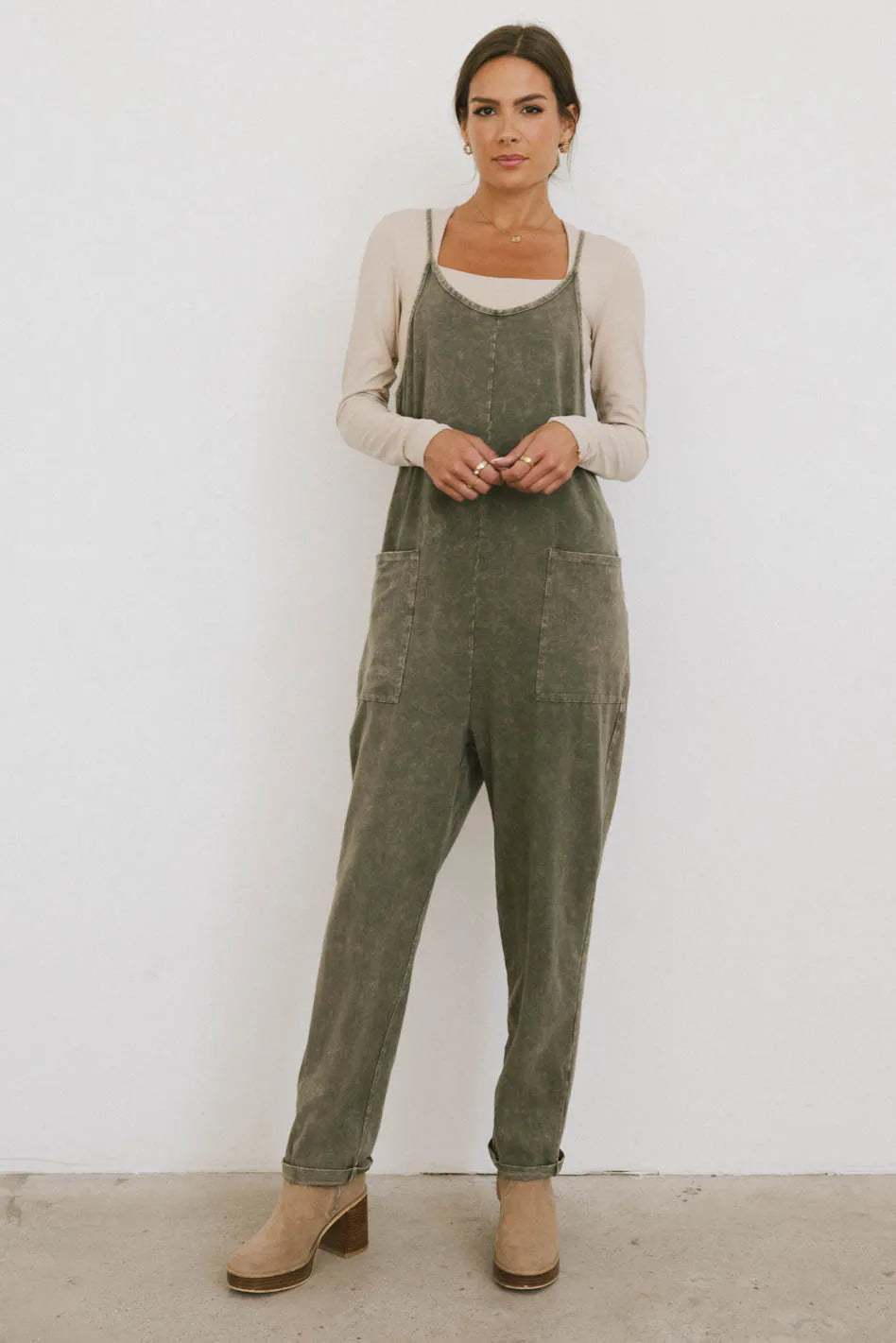 Bram Overalls in Olive FINAL SALE