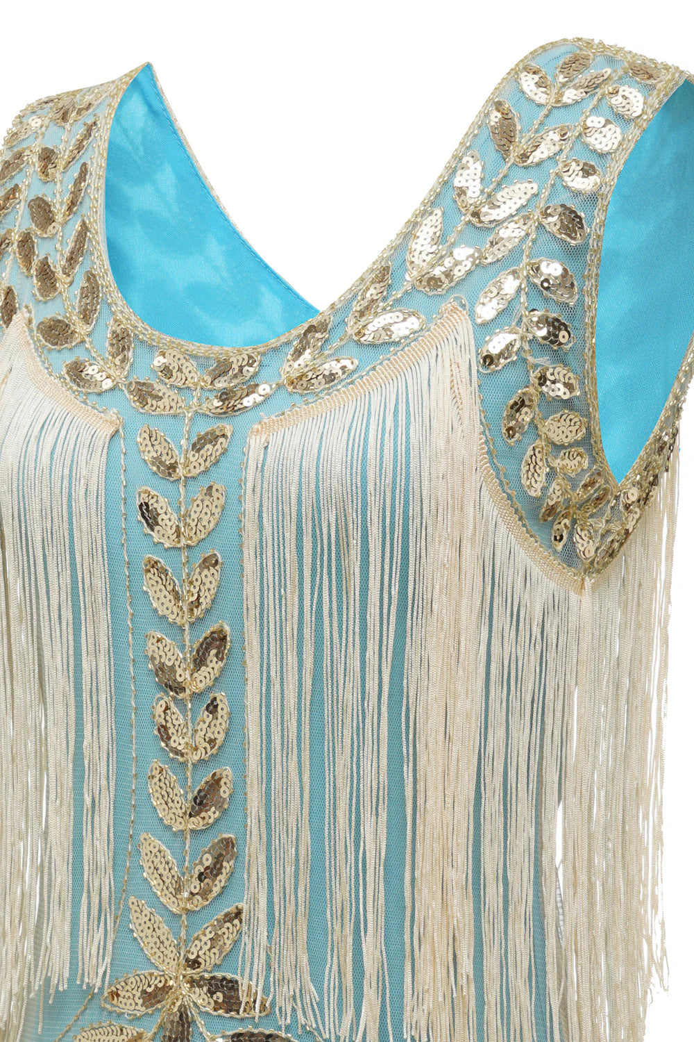 Dark Green Gatsby Party Dress with Sequins and Fringes