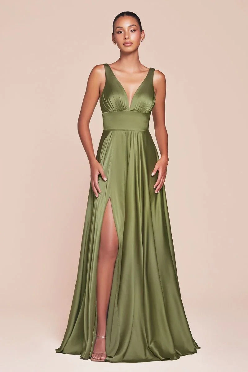 Kinsley Gown Soft Satin A line Dress