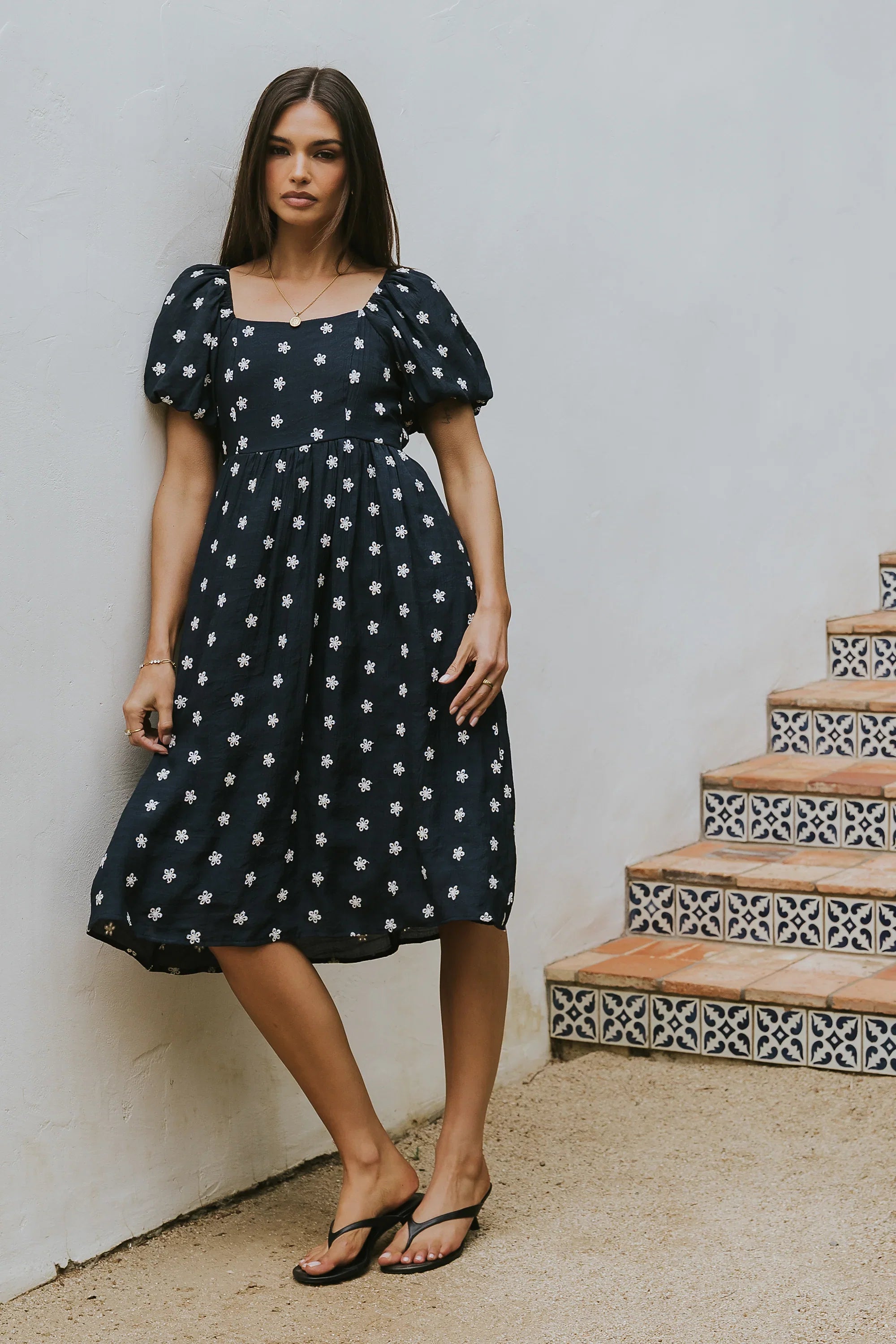 Tara Embroidered Midi Dress