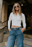 Julia Ribbed Cardigan in Cream