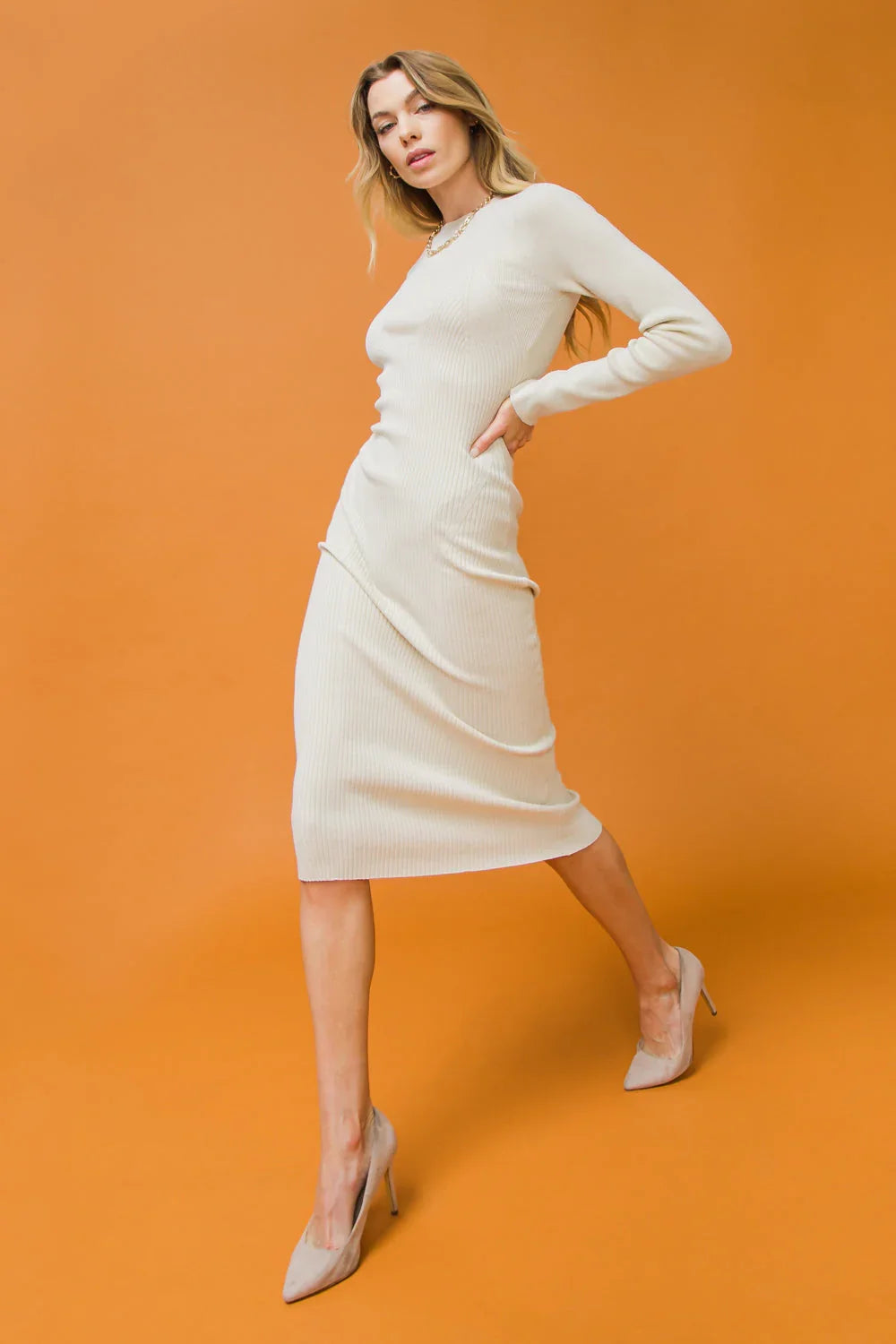 BE WITH YOU SWEATER MIDI DRESS FINAL SALE