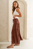 June Tiered Maxi Skirt in Brown FINAL SALE