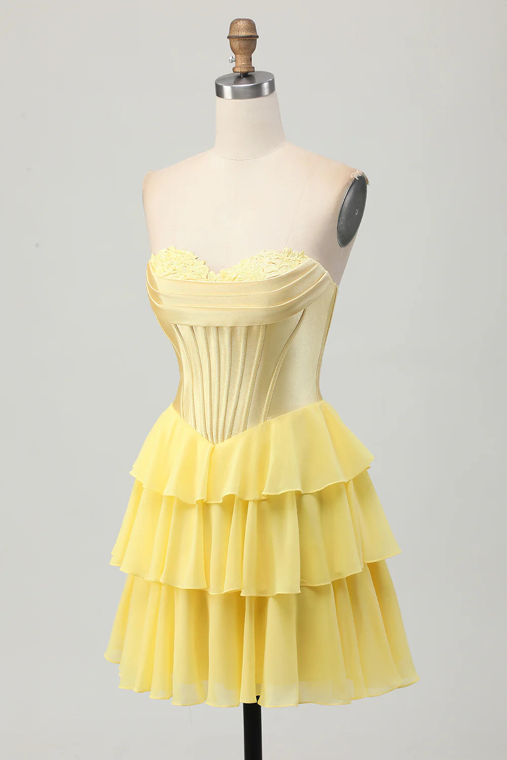 Fuchsia A Line Tiered Sweetheart Corset Short Homecoming Dress