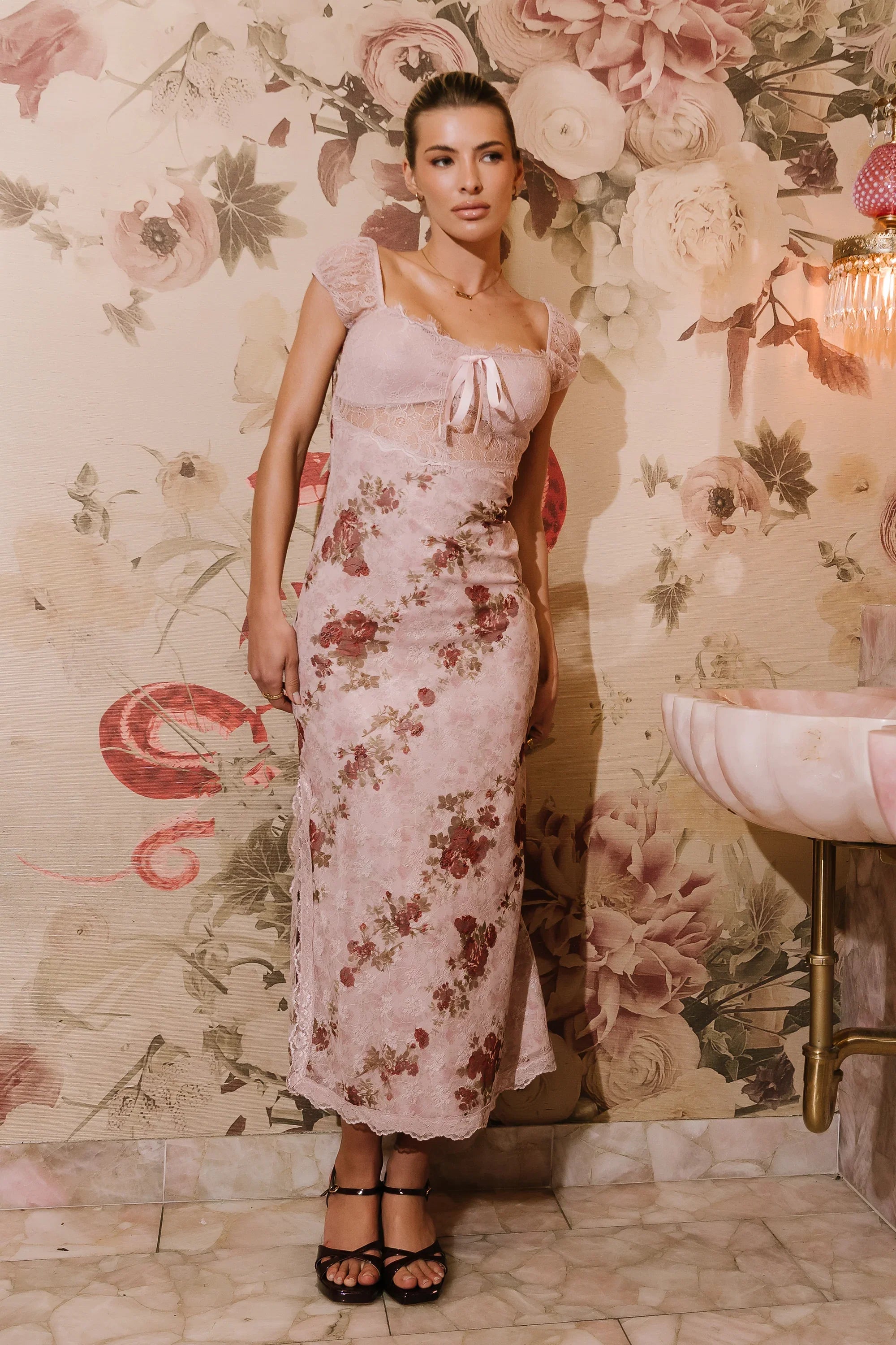 Nancie Floral Mesh Maxi Dress