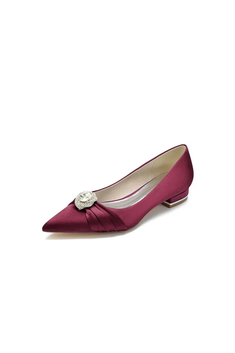 Cocktail Pointed Toe Flats With Crystal